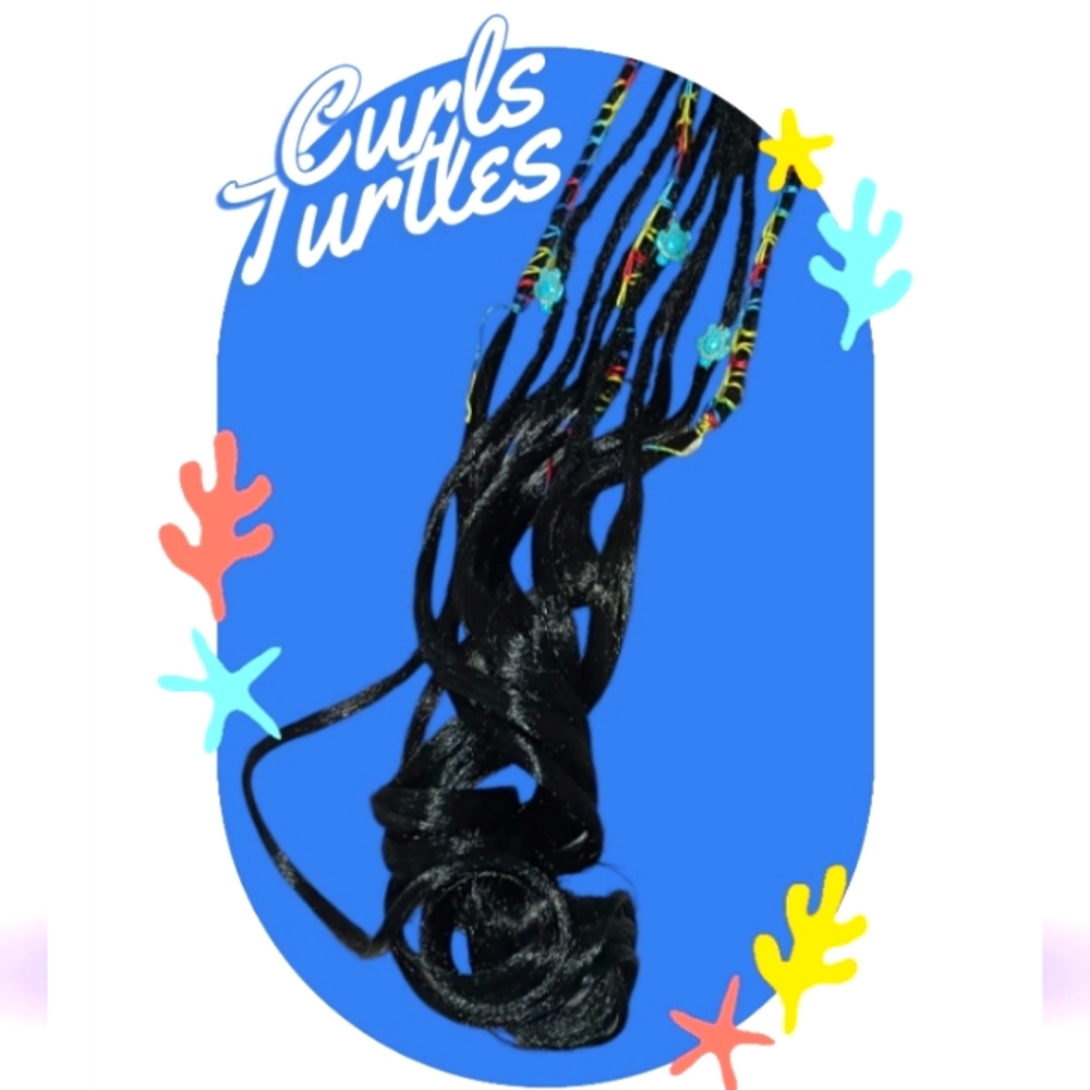 4/$15 Hair Extensions Turtle Rainbow Dreads Ponytail Festival 28" Accessories
